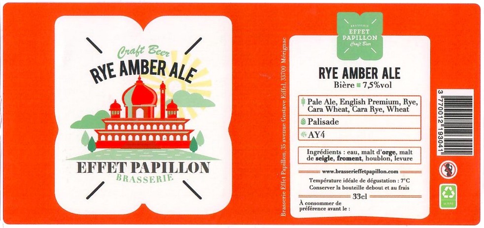 Etiquette BRASSERIE EFFET PAPILLON 58