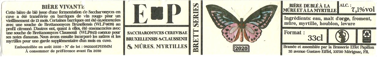 Etiquette BRASSERIE PAPILLON 68