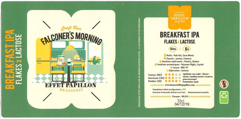 Etiquette BRASSERIE EFFET PAPILLON 69