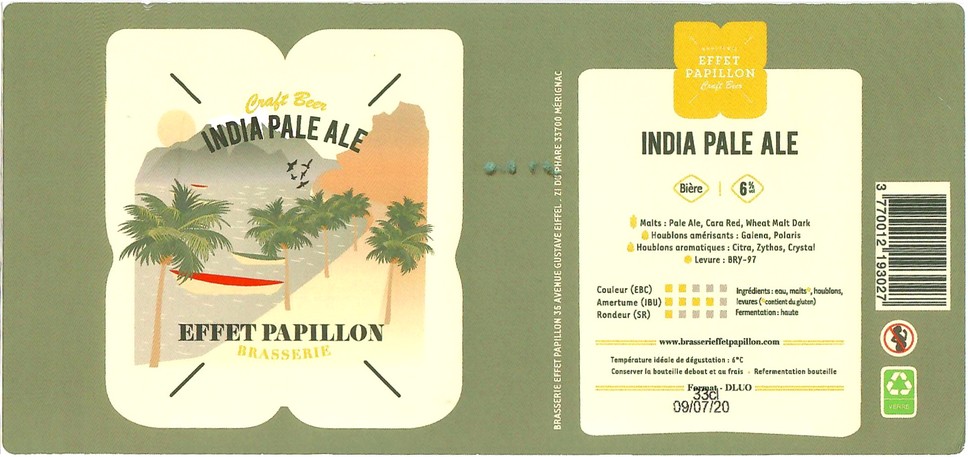 Etiquette BRASSERIE EFFET PAPILLON 73