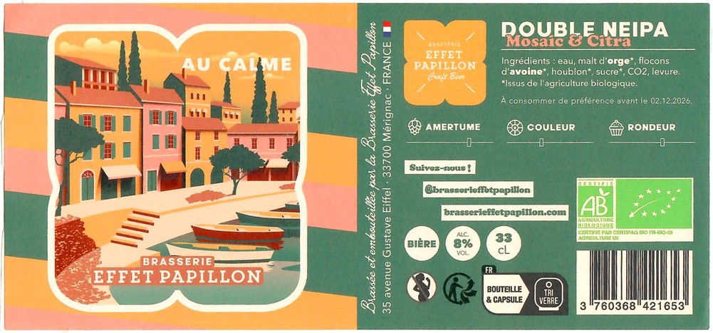 Etiquette BRASSERIE EFFET PAPILLON 80