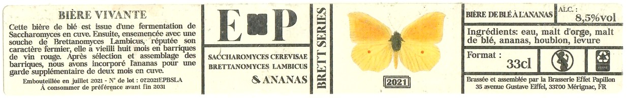 Etiquette BRASSERIE EFFET PAPILLON 86