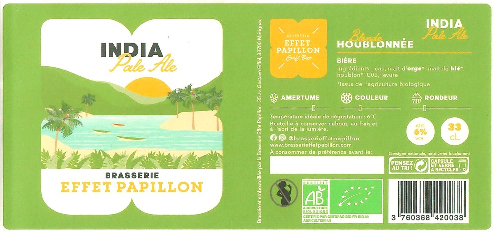 Etiquette BRASSERIE EFFET PAPILLON 91