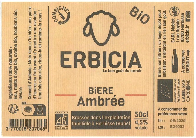 Etiquette BRASSERIE ERBICIA 03