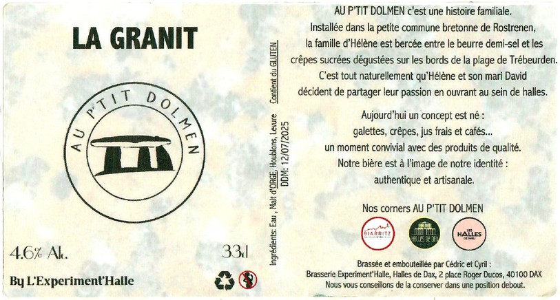 Etiquette BRASSERIE EXPERIMENTHALLE 10