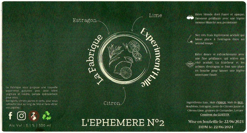 Etiquette BRASSERIE EXPERIMENTHALLE 14