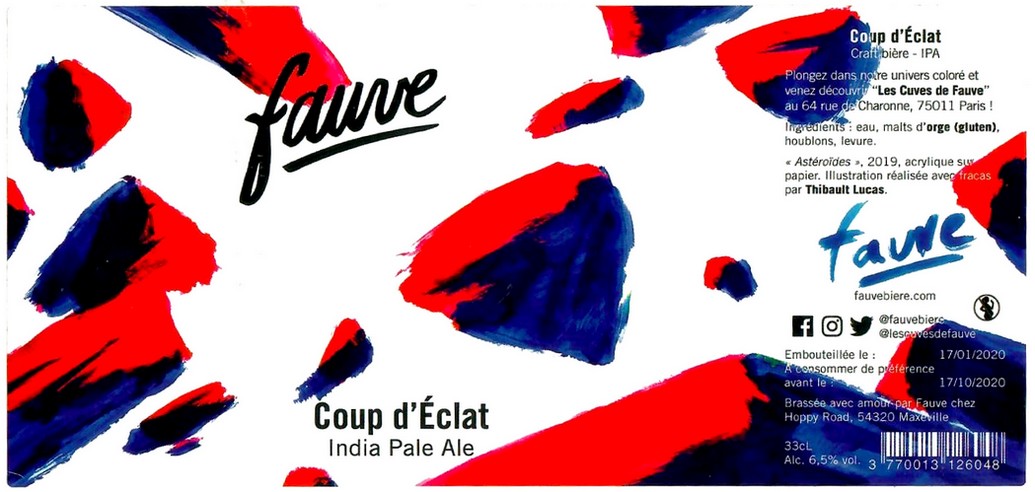 Etiquette BRASSERIE FAUVE 16