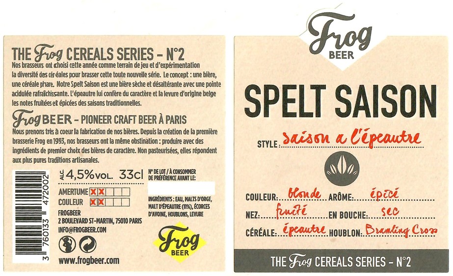 Etiquette BRASSERIE FROGBEER 15