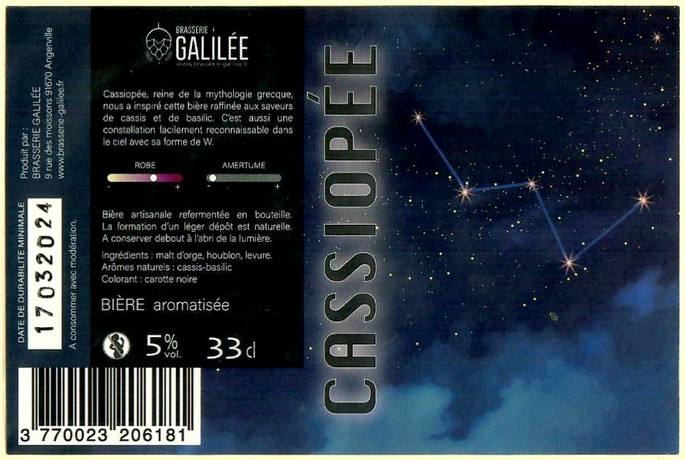 Etiquette BRASSERIE GALILEE 14