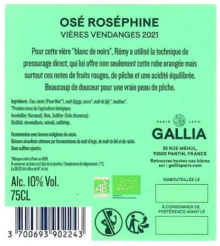 Etiquette BRASSERIE GALLIA 46B