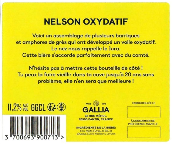 Etiquette BRASSERIE GALLIA 85B