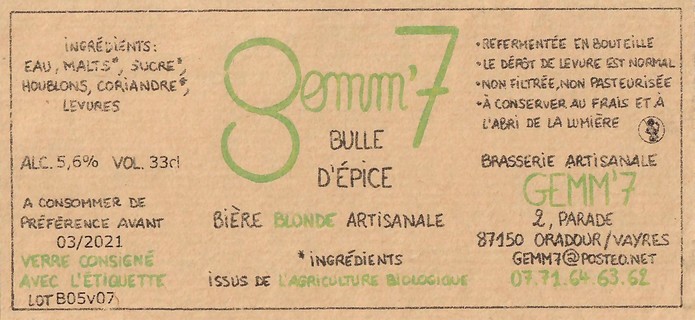 Etiquette BRASSERIE GEMM7 02