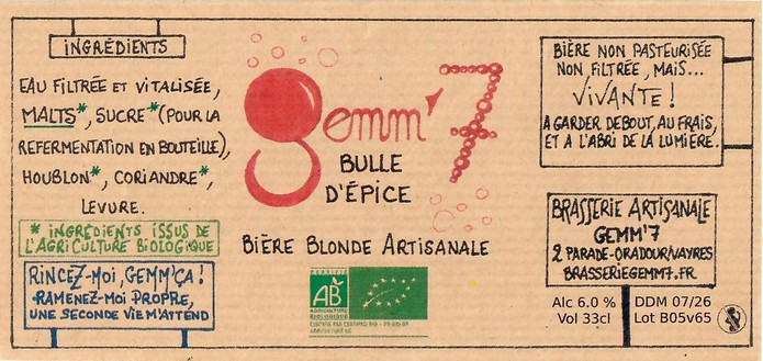 Etiquette BRASSERIE GEMM7 17