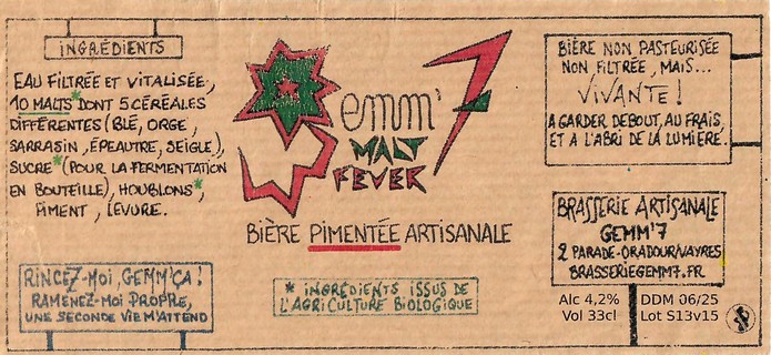 Etiquette BRASSERIE GEMM7 30