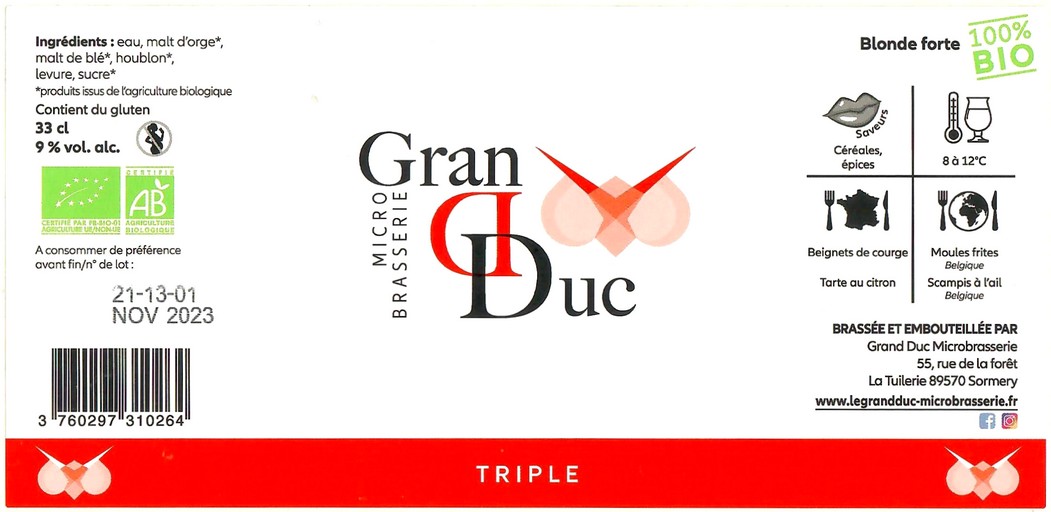Etiquette BRASSERIE GRAND DUC 04