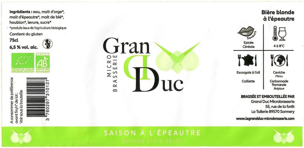 Etiquette BRASSERIE GRAND DUC 08