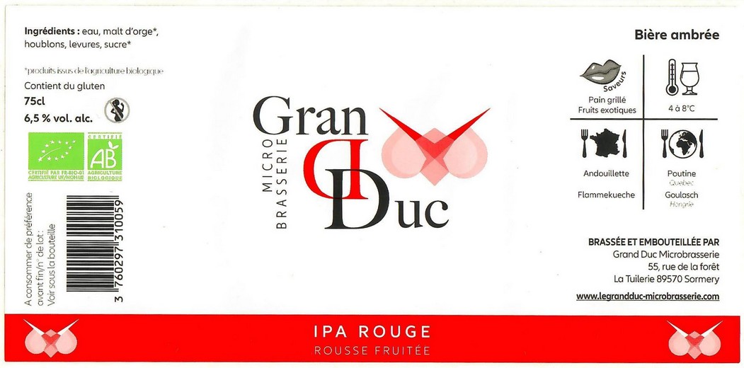 Etiquette BRASSERIE GRAND DUC 12