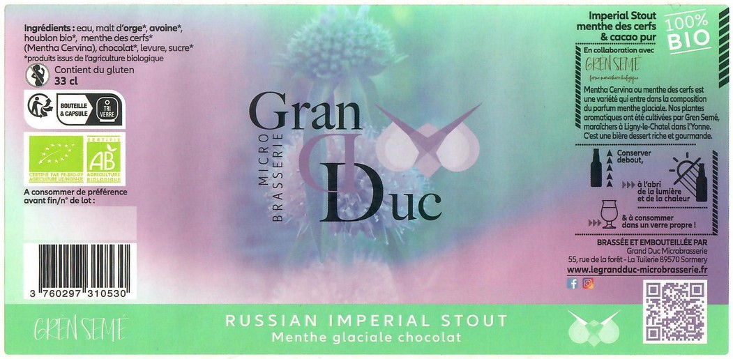 Etiquette BRASSERIE GRAND DUC 13