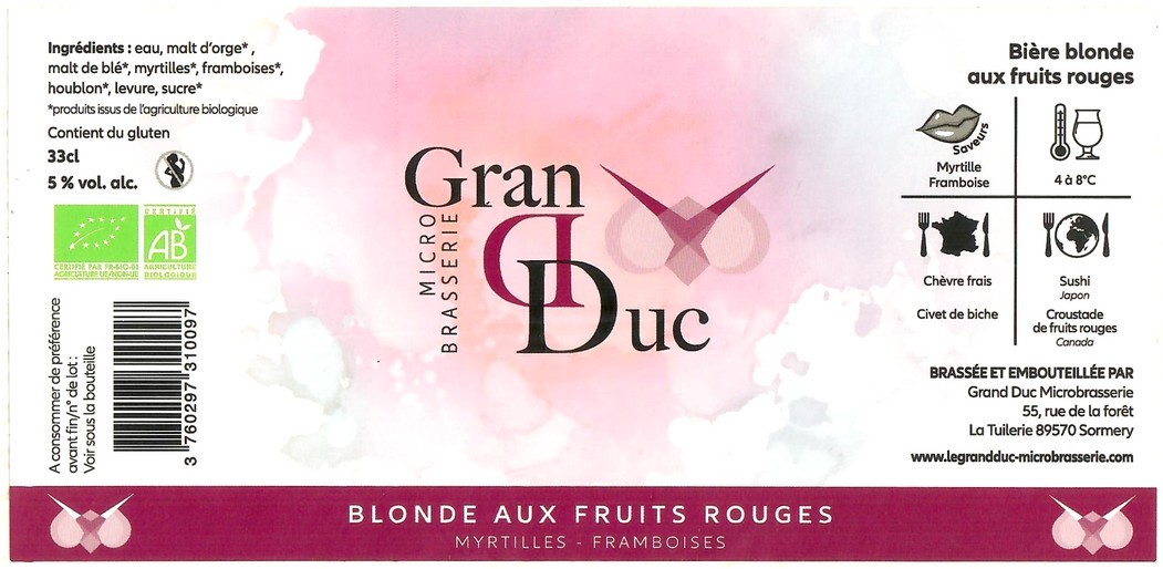 Etiquette BRASSERIE GRAND DUC 17