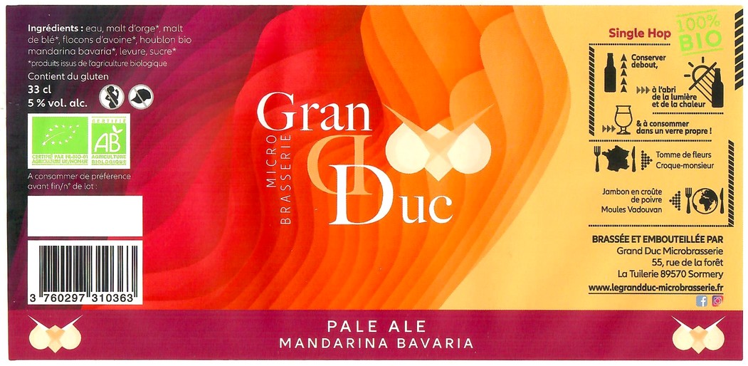 Etiquette BRASSERIE GRAND DUC 25