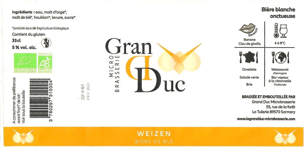 Etiquette BRASSERIE GRAND DUC 31