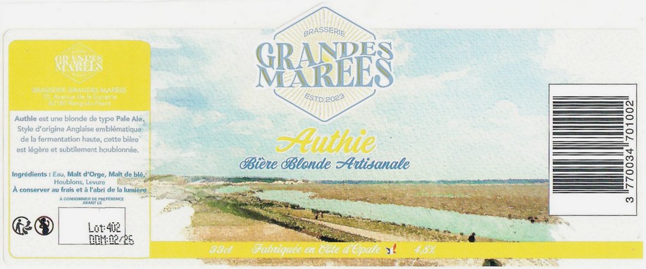 Etiquette BRASSERIE GRANDES MAREES 04