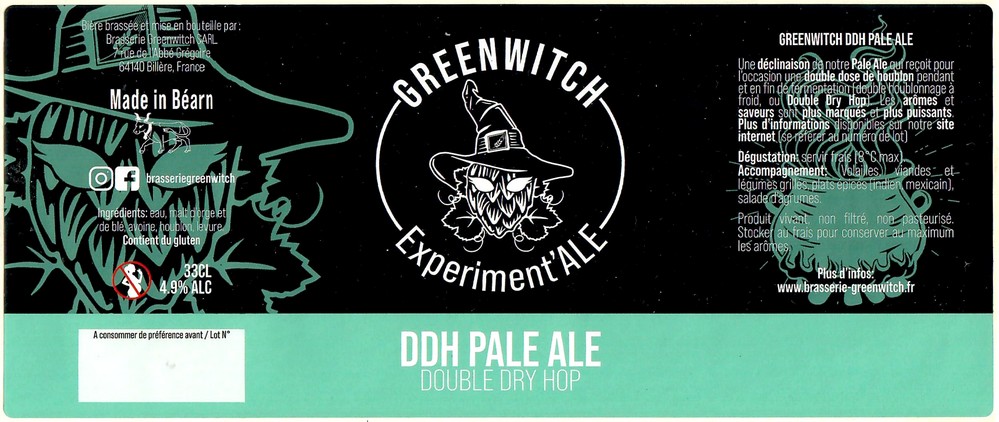 Etiquette BRASSERIE GREENWITCH 33