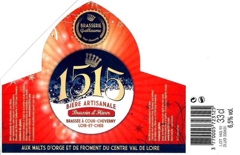 Etiquette BRASSERIE GUILLAUME 58