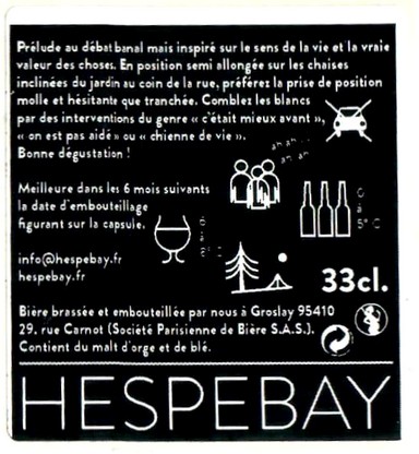 Etiquette BRASSERIE HESPEBAY 04B