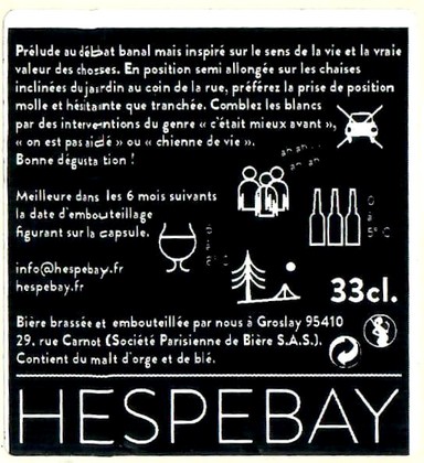 Etiquette BRASSERIE HESPEBAY 05B