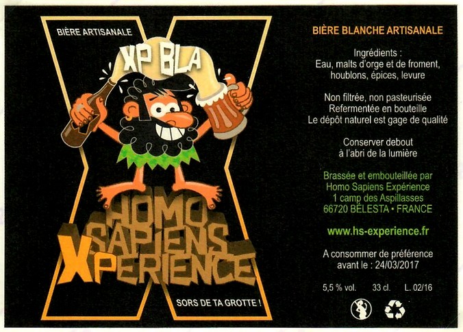 etiquette BRASSERIE HOMO SAPIENS EXPERIENCE 01