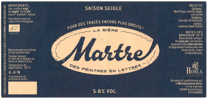 Etiquette BRASSERIE HORLA 19