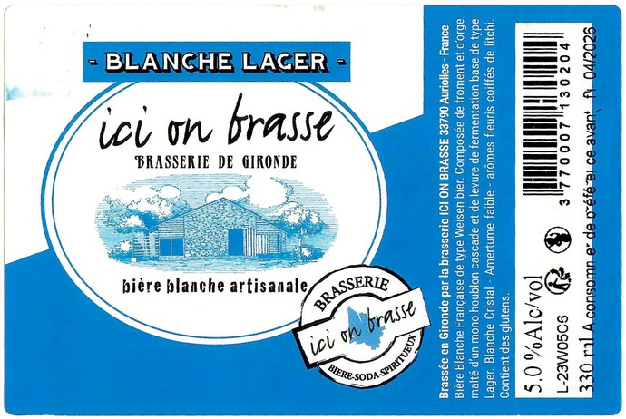 Etiquette BRASSERIE ICI ON BRASSE 33