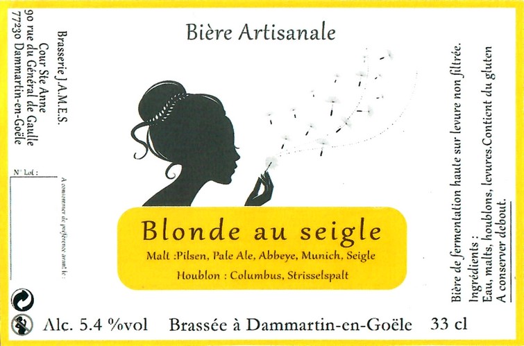 Etiquette BRASSERIE JAMES 13