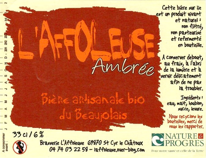 etiquette BRASSERIE L'AFFOLEUSE 07