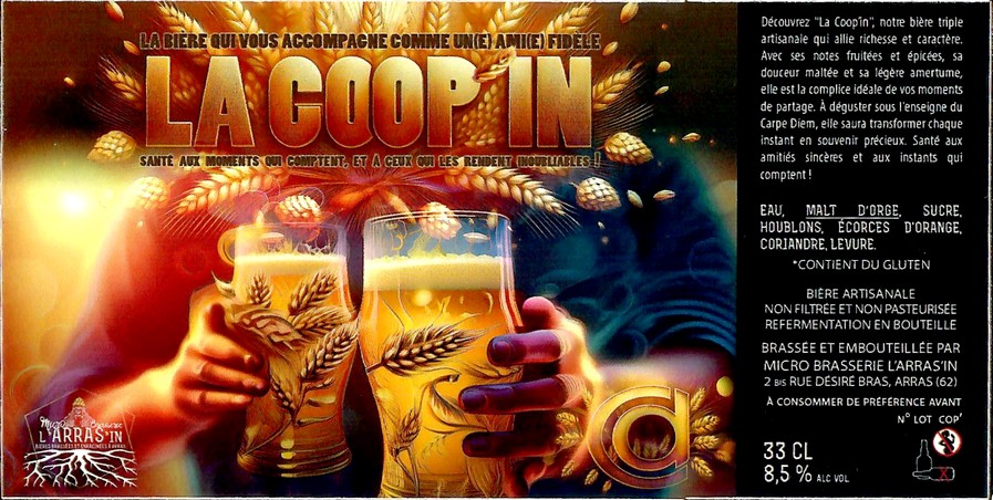 Etiquette BRASSERIE L'ARRAS'IN 55