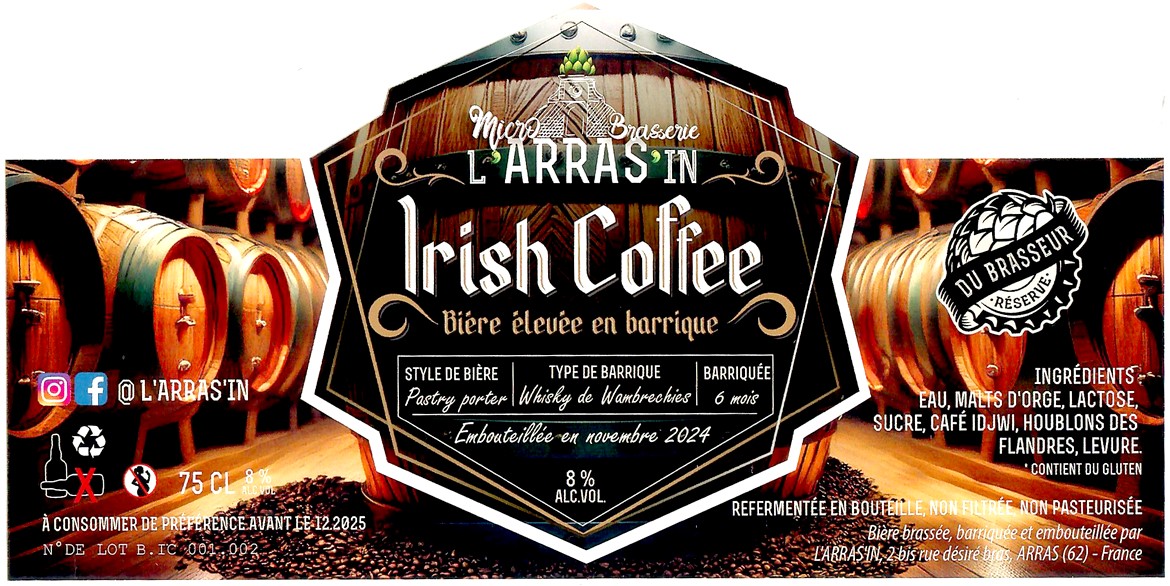 Etiquette BRASSERIE L'ARRAS'IN 59