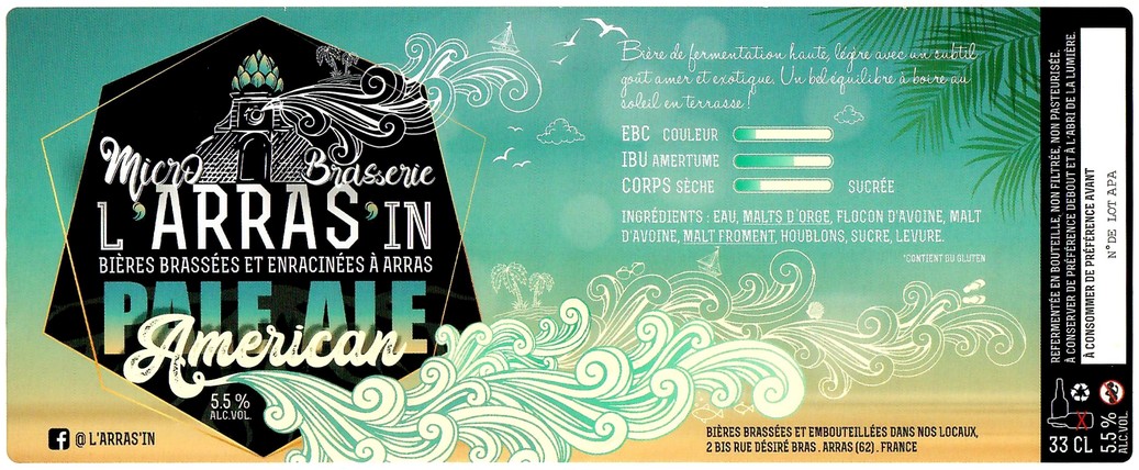 Etiquette BRASSERIE L'ARRAS'IN 60