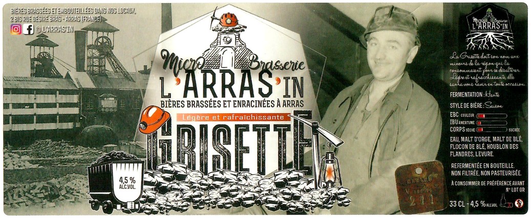 Etiquette BRASSERIE L'ARRAS'IN 61