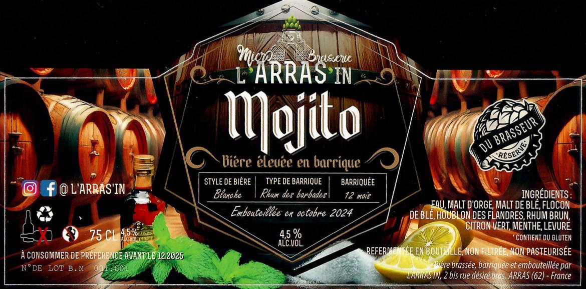 Etiquette BRASSERIE L'ARRAS'IN 67