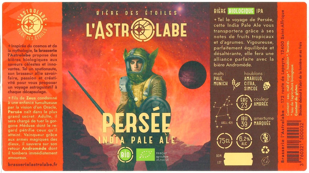 Etiquette BRASSERIE L'ASTROLABE 10