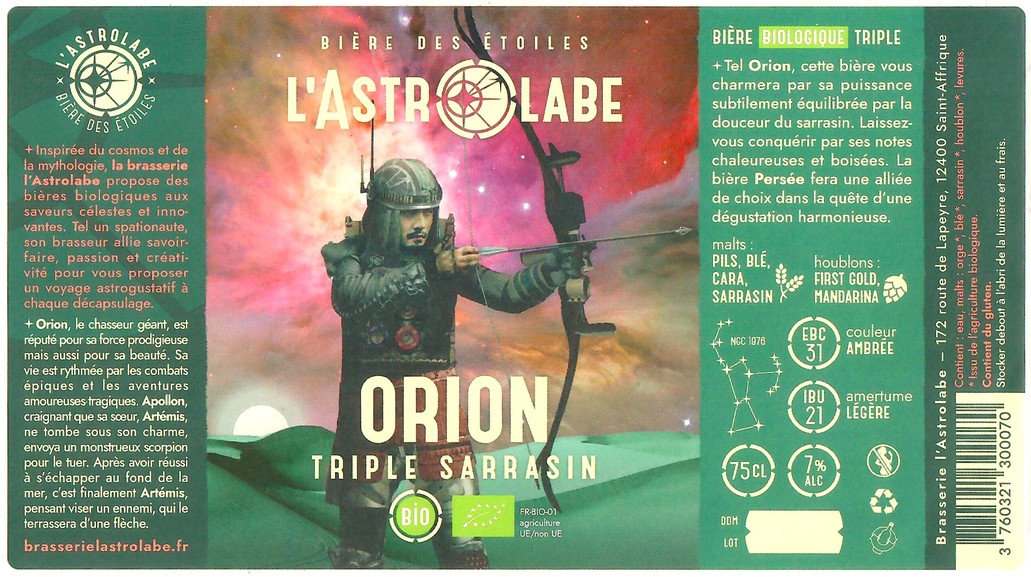 Etiquette BRASSERIE L'ASTROLABE 11