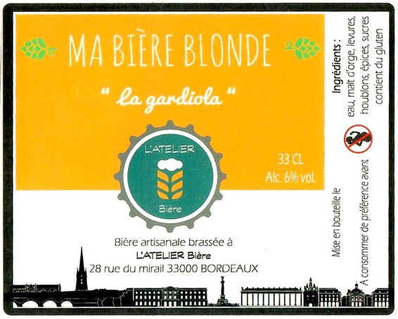Etiquette BRASSERIE L'ATELIER BIERE 02