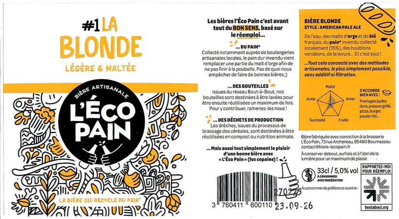 Etiquette BRASSERIE L'ECO PAIN 01