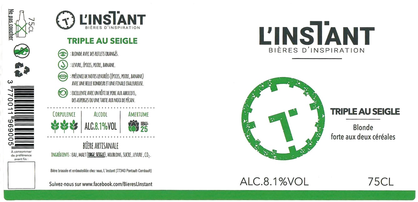 Etiquette BRASSERIE L'INSTANT 01