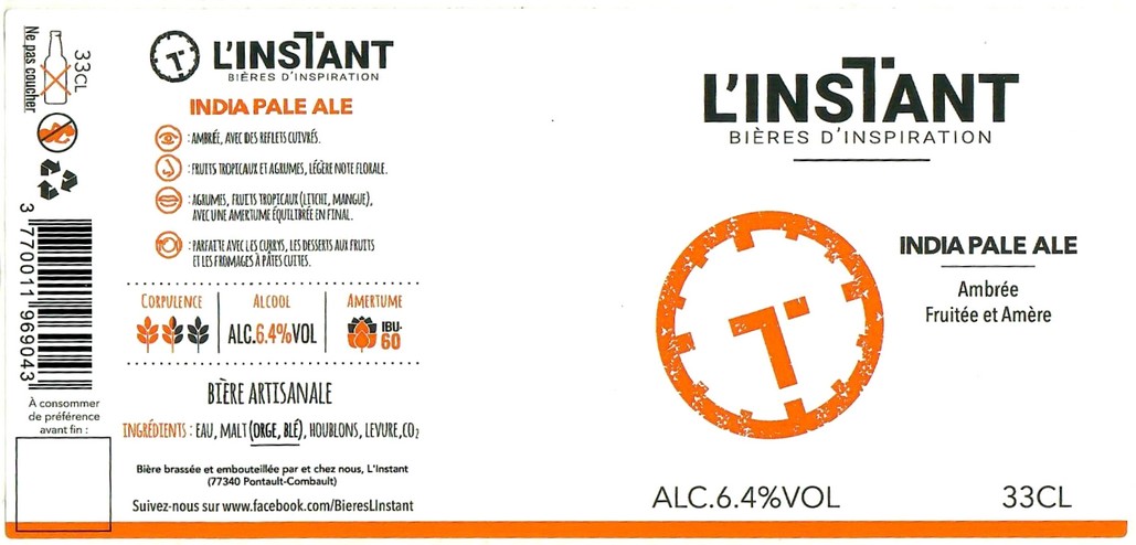 Etiquette BRASSERIE L'INSTANT 03
