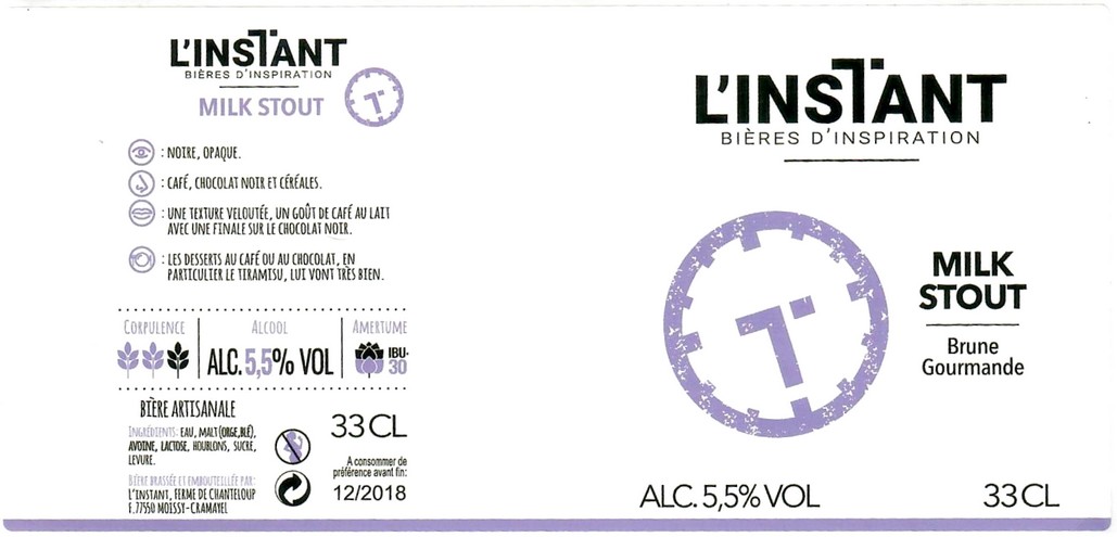Etiquette BRASSERIE L'INSTANT 08