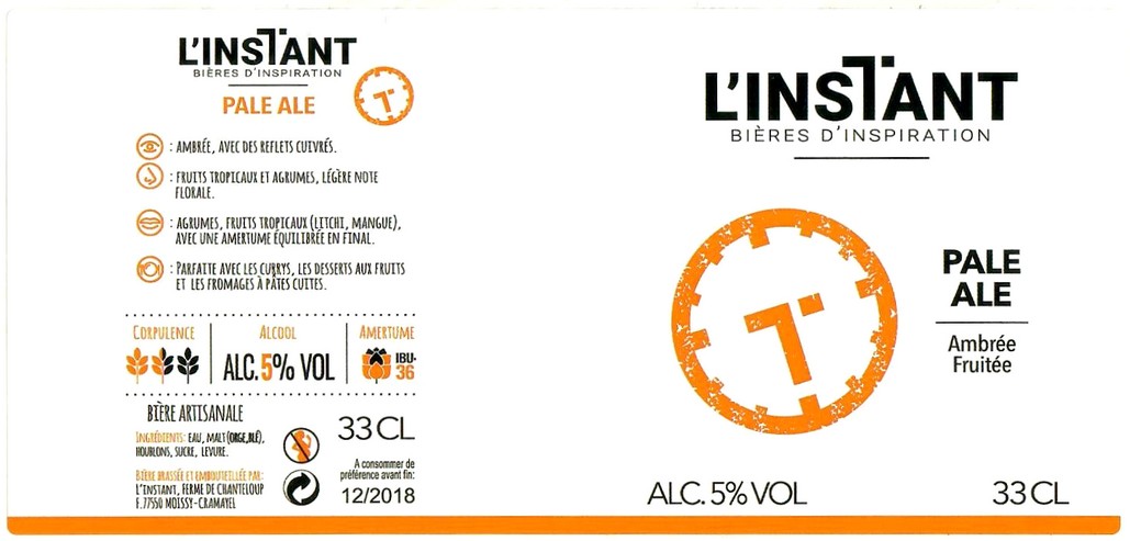 Etiquette BRASSERIE L'INSTANT 09
