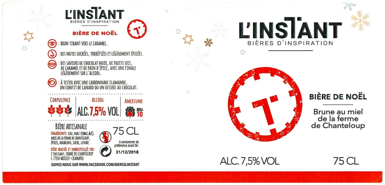 Etiquette BRASSERIE L'INSTANT 11