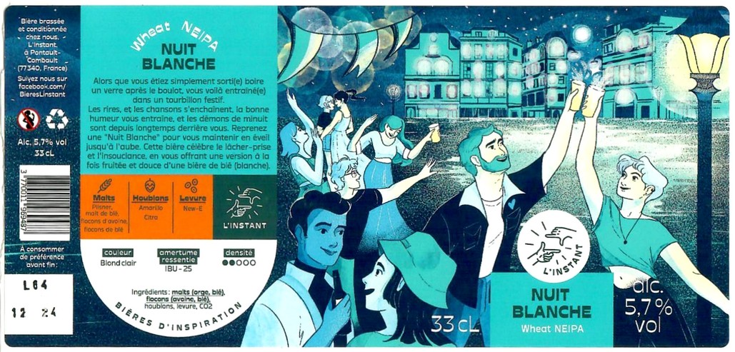 Etiquette BRASSERIE L'INSTANT 16